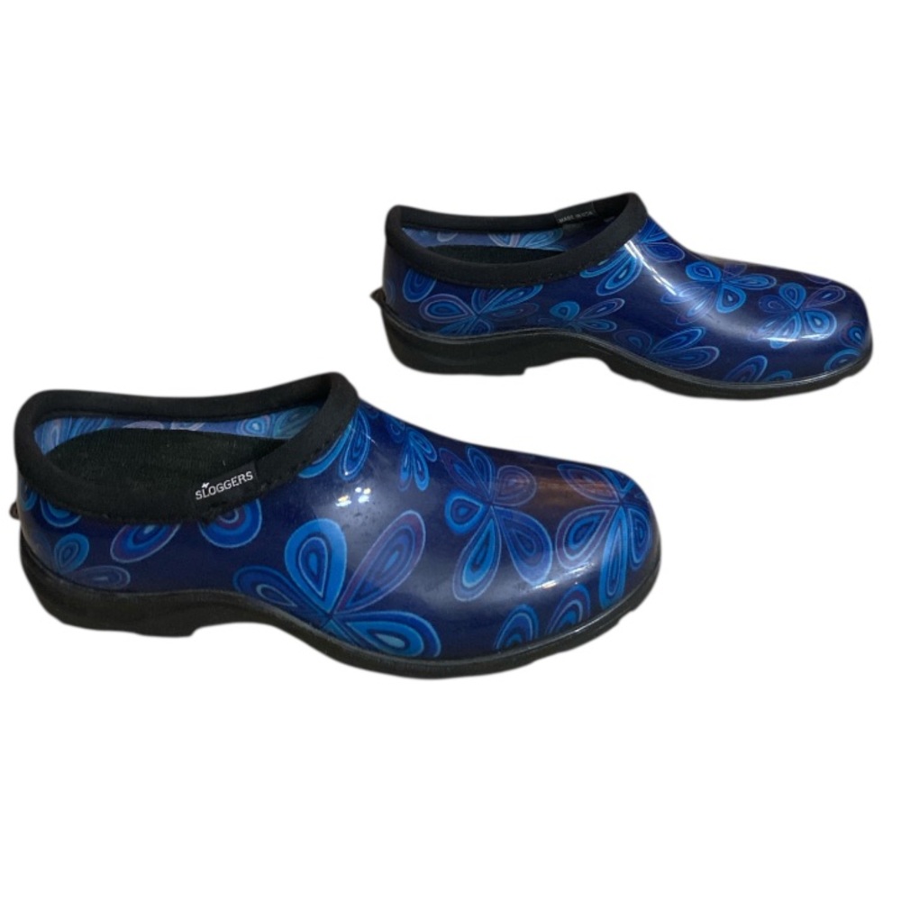 Sloggers Blue Floral Water Snow Slip on Shoe's Women size 8